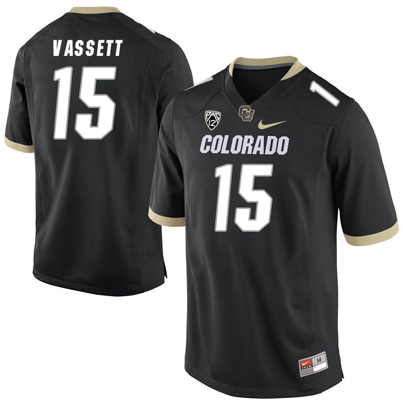 Men #15 Mark Vassett Colorado Buffaloes College Football Jerseys Stitched Sale-Black - Click Image to Close